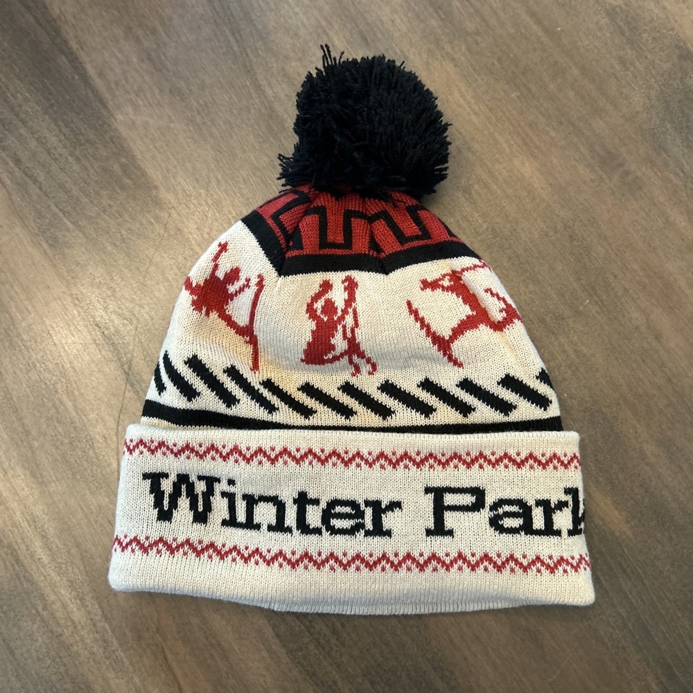 Locale Winter Park Hat Cap Adult Knit Cuff Beanie Pom Ski Snowboard Outdoors
